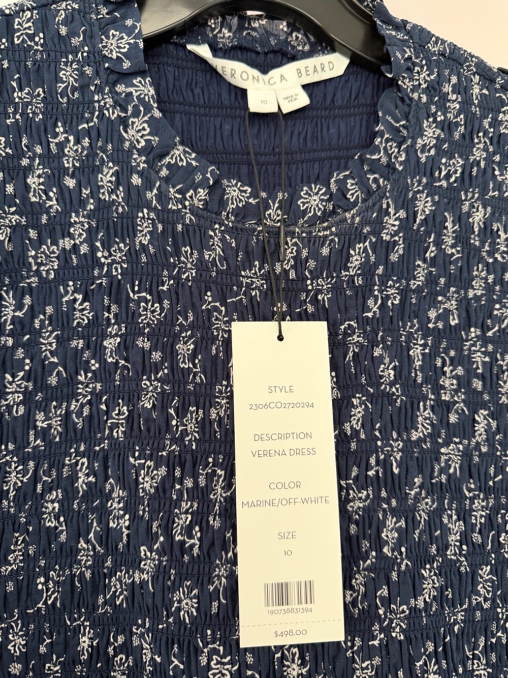 Veronica Beard Verena Dress. Sleeveless Navy Floral Midi Dress. Size 10. NWT. - Picture 4 of 6